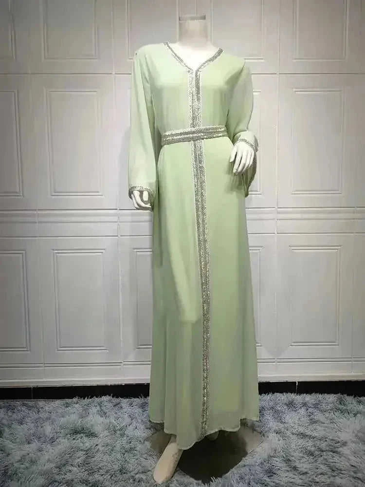 ramadan kaftan abaya | long sleeve kaftan dress | breathable cotton abaya | energy saving