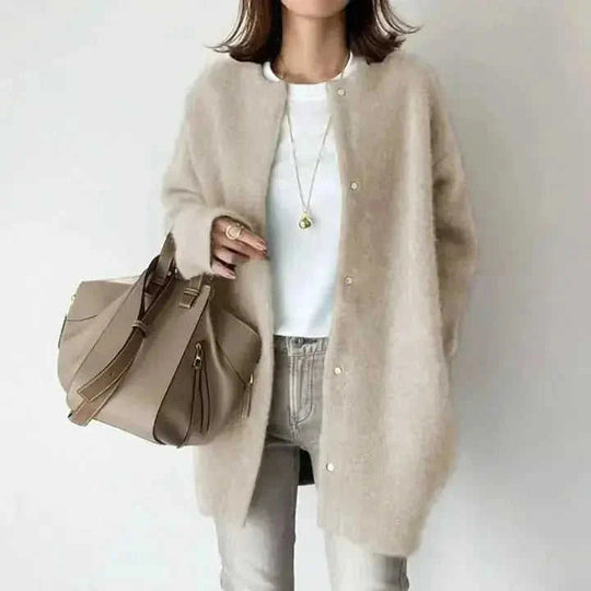 machine washable wool blend | oversized fit cardigan | longline open front coat | ultrasonic cleaning