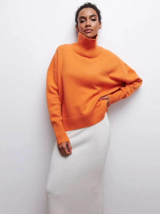 Winter Turtleneck Sweater Ins Solid Color Long Sleeve Pullover Top Women's Clothing Meifu Market