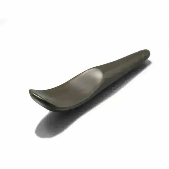 5A Si Bin Bian Stone Gua Sha Massager - Face & Body Slimming Tool - back view (color: black | pattern: check)