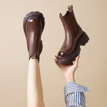 Women's Leather Thick-soled Leather Martin Boots Meifu Market