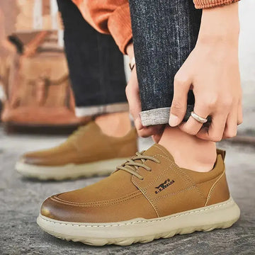Autumn New Casual Leather Shoes Men's Fashionable All-match Fashionable Shoes Lightweight Meifu Market