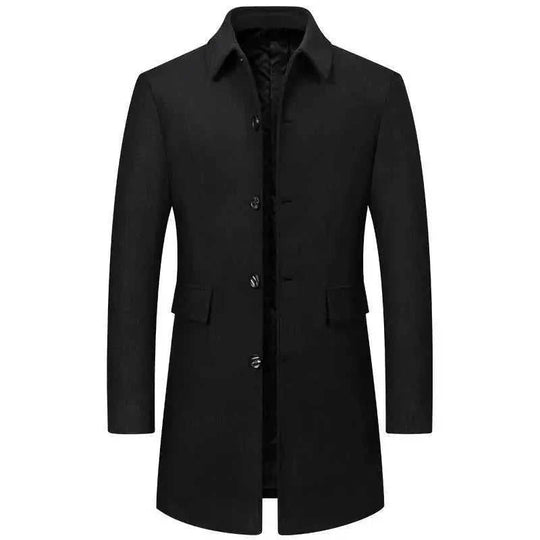 wool blend coat | mid-length overcoat | business casual attire | energy saving
