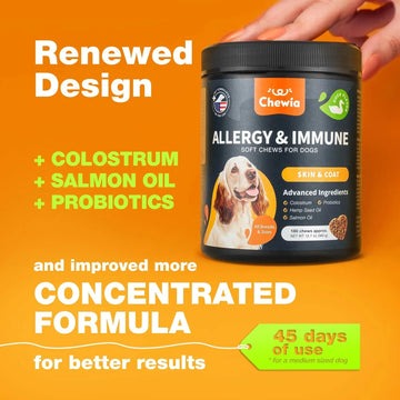 Dog Allergy Relief Chews Itch Relief For Dogs Anti Itch Dog Allergy Chews US Formulated Dog Itching Skin Relief With Salmon Oil Immune Health Seasonal Allergies & Hot Spots Support Treats Meifu Market