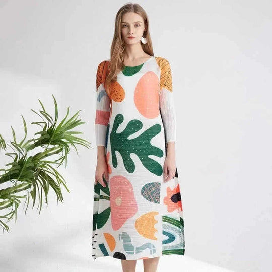 pleated midi dress | floral print dress | comfortable maxi dress | ultrasonic cleaning