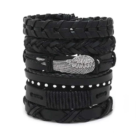 genuine leather bracelet | adjustable woven bracelet | multi-layer charm bracelet | energy saving