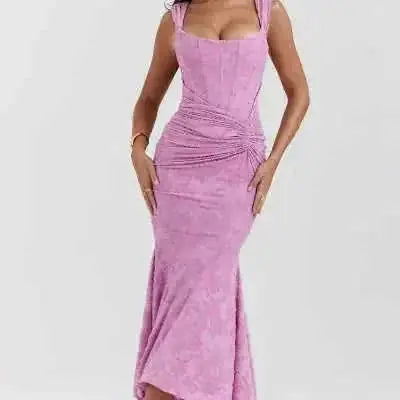 off-shoulder backless dress | ruched bodycon dress | strapless evening gown | energy saving