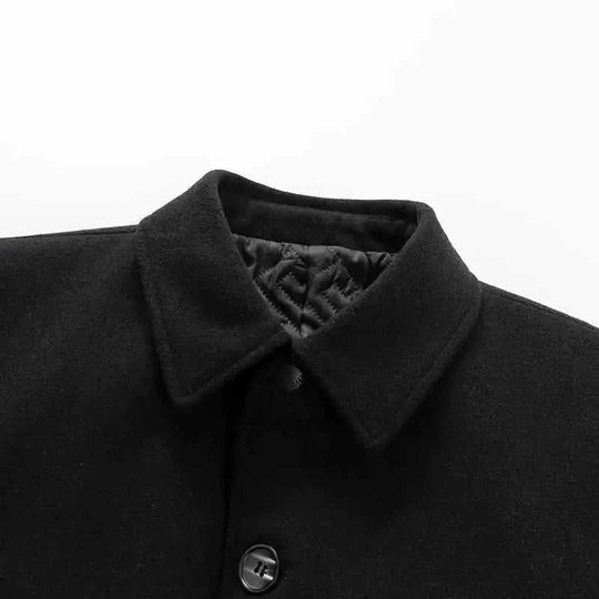wool blend coat | mid-length overcoat | business casual attire | energy saving