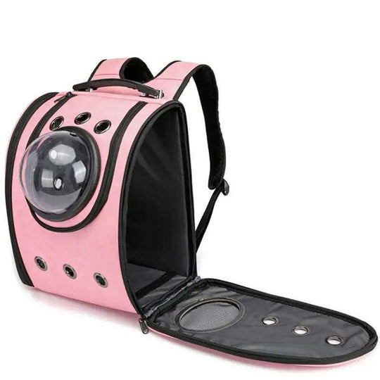 Pet Backpack Carrier - Leather Space Capsule with Bubble Window for Cats & Dogs Meifu Market