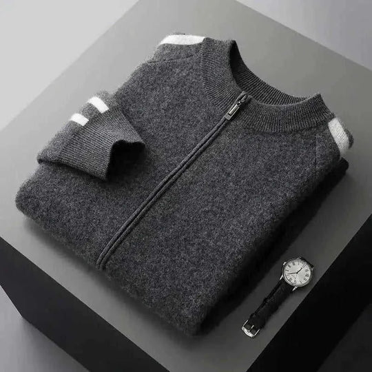 pure wool cardigan | half turtleneck sweater | four flat air layer | ultrasonic cleaning
