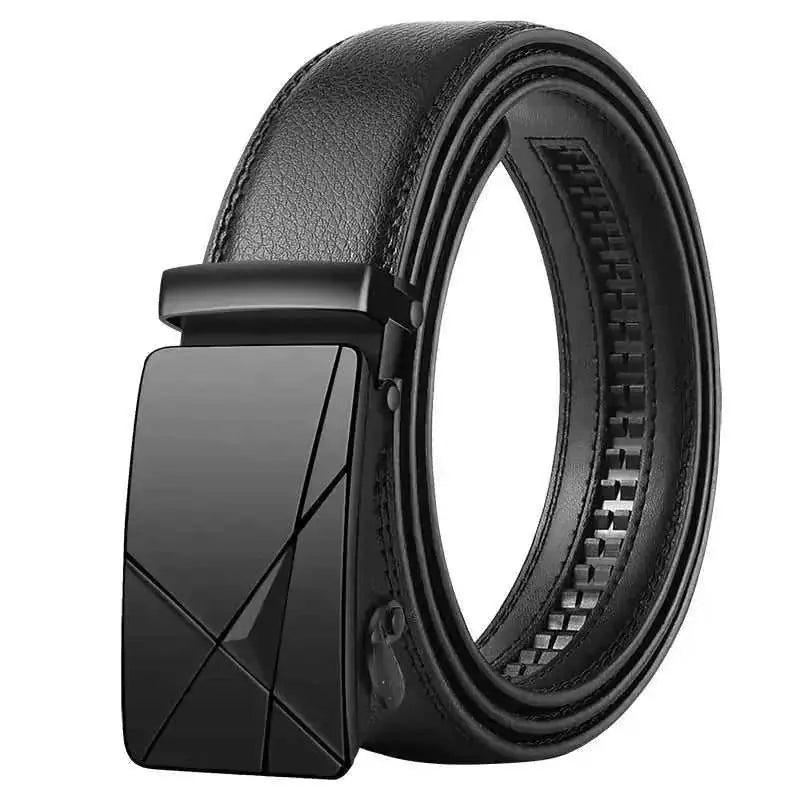 genuine leather belt | automatic buckle mechanism | stainless steel buckle | energy saving