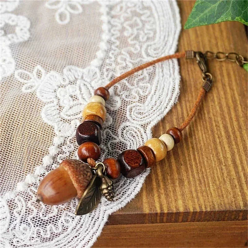 vintage tribal necklace | boho leather jewelry | double layered braided necklace | energy saving