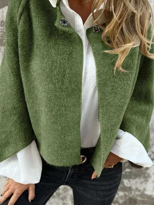 Batwing Sleeve Cardigan Women - Cropped Cashmere Jacket Loose Fit Meifu Market