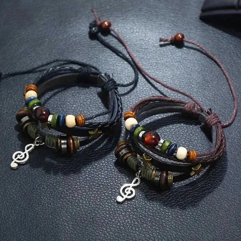 handmade leather bracelet | adjustable wrap bracelet | brown leather unisex jewelry | energy saving