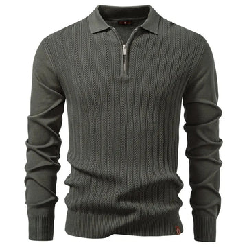 half-zip sweater for men | merino wool blend sweater | slim fit business casual | energy saving