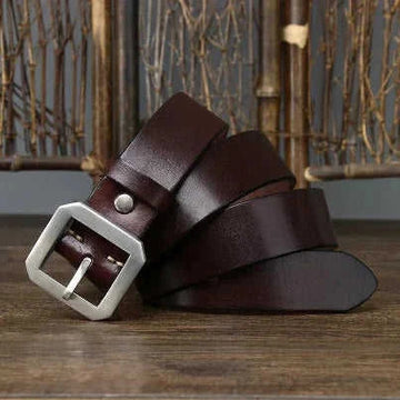 stainless-steel belt buckle | premium cowhide leather belt | heavy-duty belt for jeans | ultrasonic cleaning