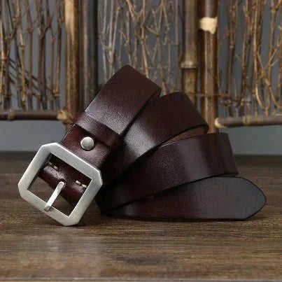 stainless-steel belt buckle | premium cowhide leather belt | heavy-duty belt for jeans | ultrasonic cleaning