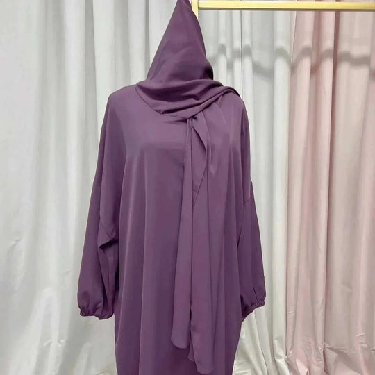 long sleeve abaya dress | plus size modest wear | cotton blend robe dress | energy saving