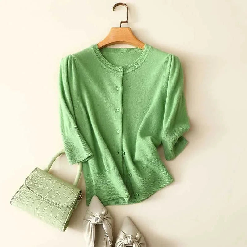 pure cashmere cardigan | high waist womens cardigan | short cashmere sweater | ultrasonic cleaning