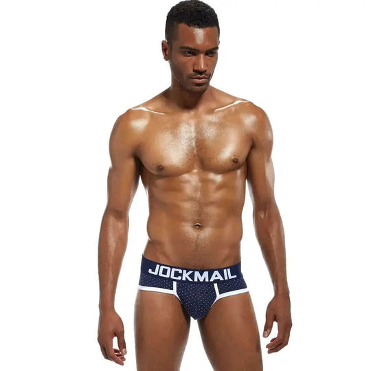Men's Pure Cotton Triangle Briefs - Polka Dot Sweat-Absorbent Meifu Market