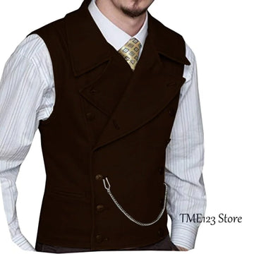 woolen suit vest | retro slim fit vest | double breasted vest | energy saving