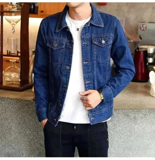 heavyweight denim jacket | durable cotton construction | classic trucker jacket | energy saving