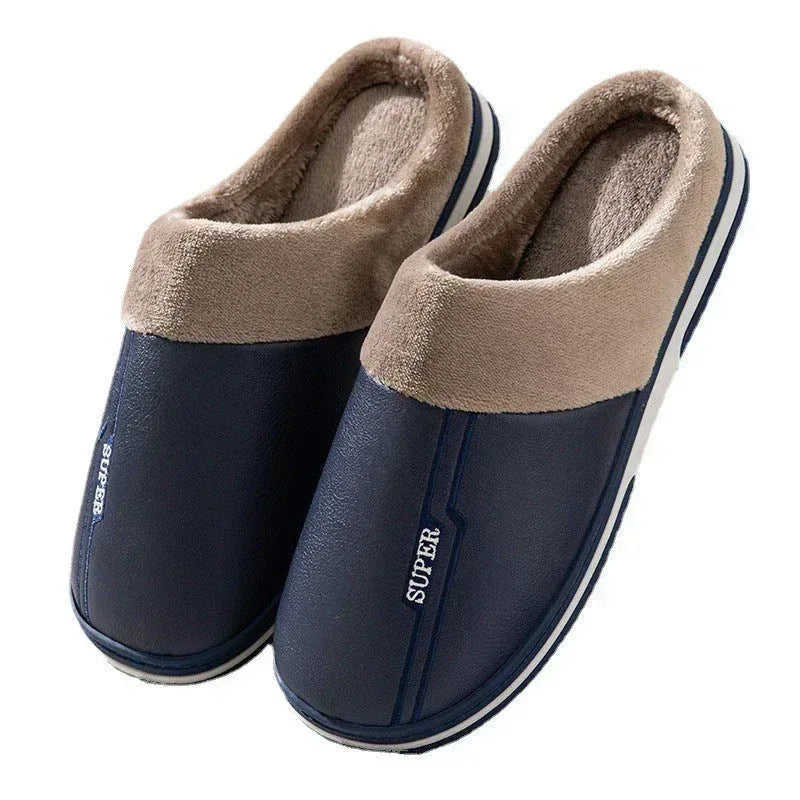 Winter Oversized Cotton Slippers Male PU Meifu Market