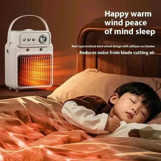 1200W 2-in-1 Space Heater with Humidifier | PTC Ceramic Heater - lifestyle (color: white | pattern: check | season: winter)