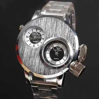 stainless-steel alloy case | genuine leather strap | everyday casual timepiece | ultrasonic cleaning