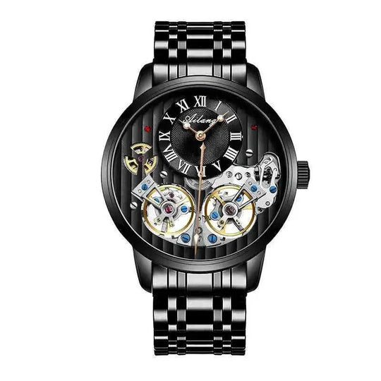 double tourbillon complication | sapphire crystal glass | stainless steel case | energy saving