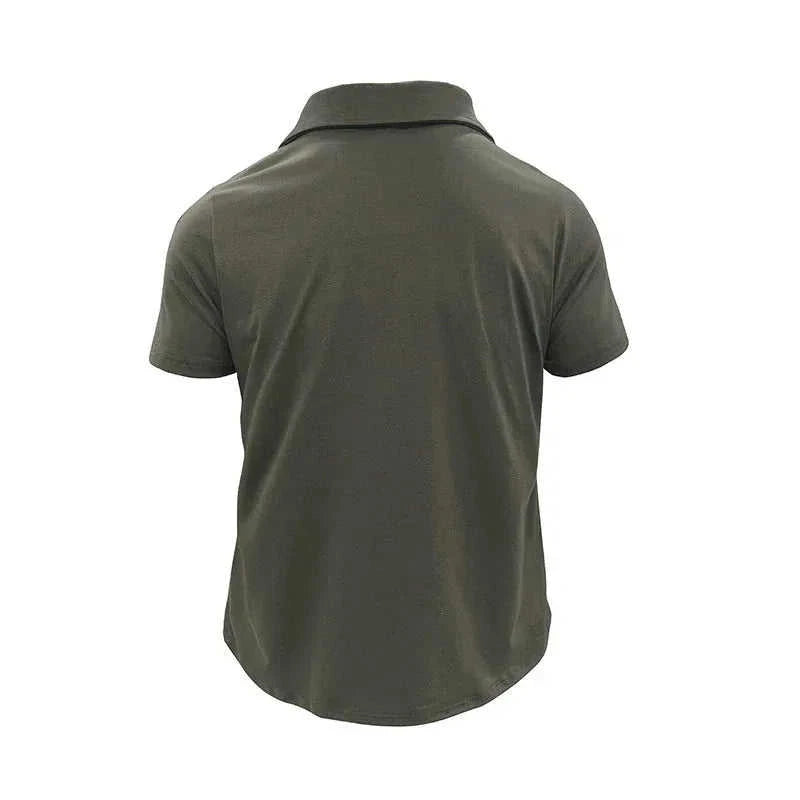 moisture-wicking polo shirt | quick-dry fabric mens shirt | lightweight summer top with pockets | ultrasonic cleaning