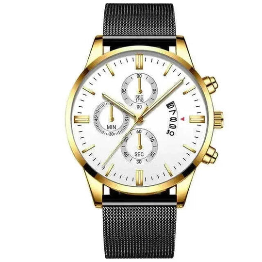 stainless-steel mesh band | 40mm case diameter | sapphire crystal glass | energy saving