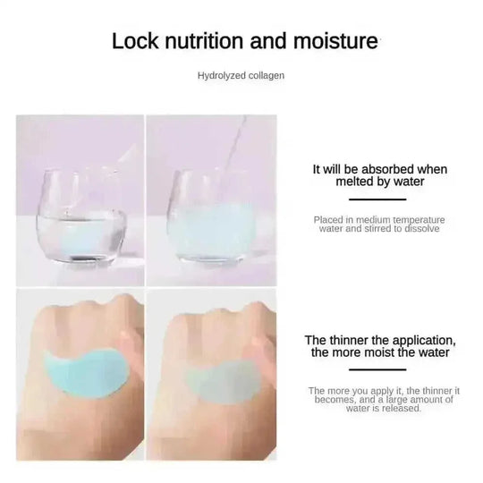 60pcs Jellyfish Collagen Eye Patch for Hydrating Dry Eye Skin - close-up detail (pattern: check)