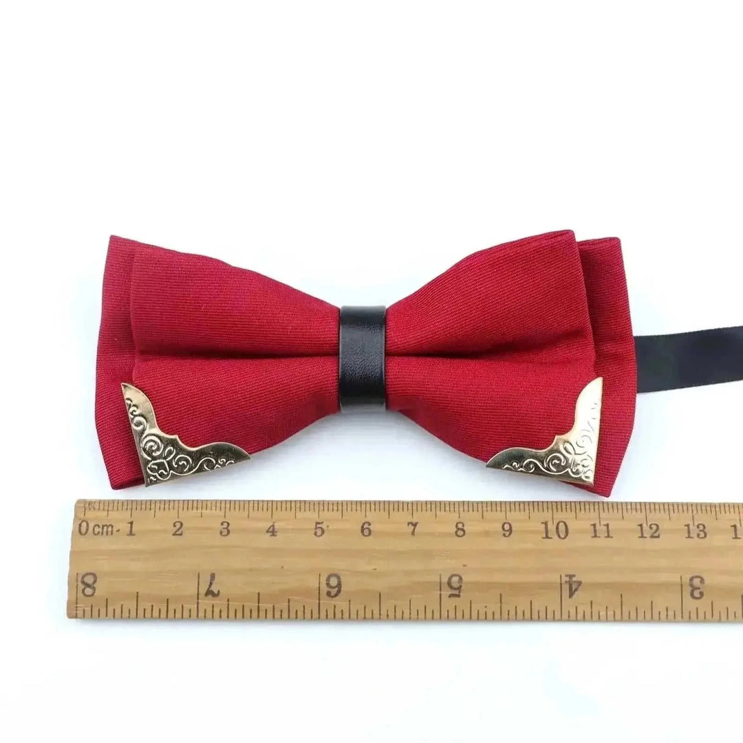 metal bow tie for men | double layer polyester bowtie | classic butterfly neckwear | energy saving