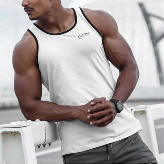 Mens Summer Casual Tank Top For Muscle Fitness S - back view