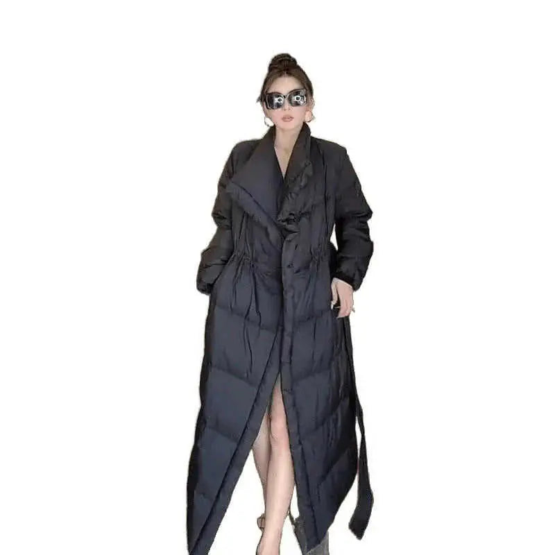 Retro Elegant Lapel Long Lace Up Down Cotton-padded Jacket Meifu Market