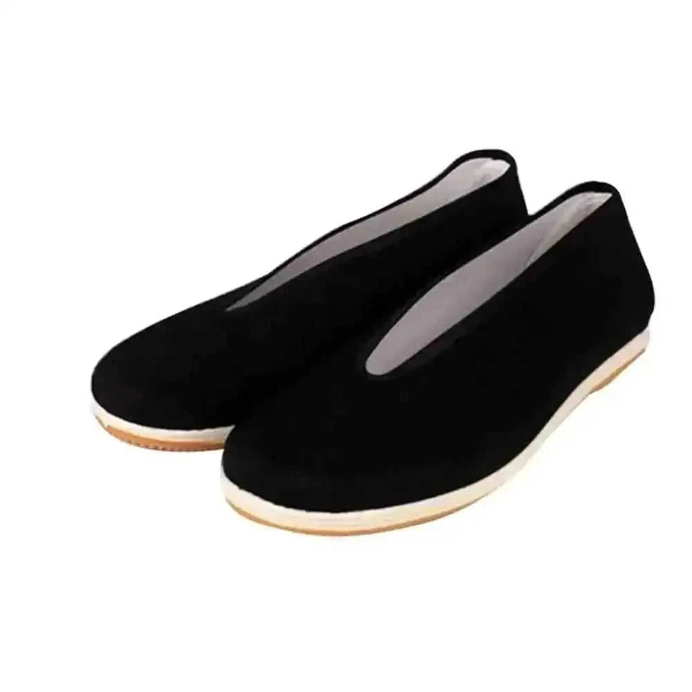 lightweight kung fu training shoes | mens tai chi practice footwear | breathable black cotton shoes | ultrasonic cleaning