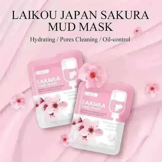 50pcs Japan Sakura Clay Mask for Face Deeply Cleansing Moisturizing Oil-Control Anti-Aging Wrinkle Pink Mud Mask Facial...