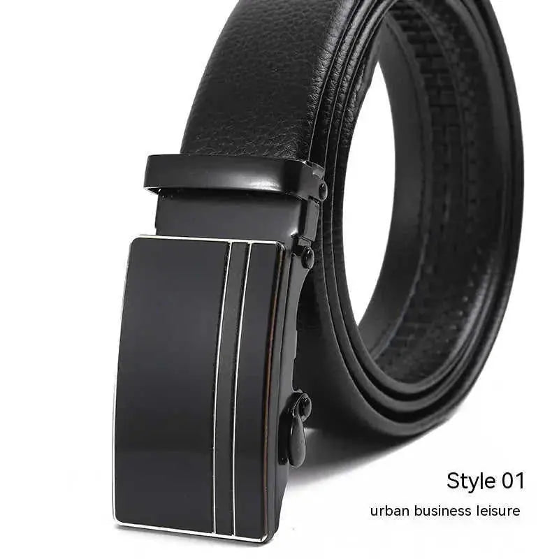 Men's Fashion Automatic Buckle Litchi Pattern Belt Style 14 - alternative view