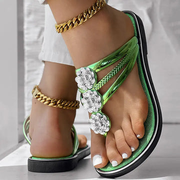 Floral Pattern Flip-Flops Comfortable Casual Summer Beach Slippers - Anklet Not Included Meifu Market