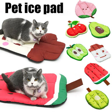 Dog Cooling Mat Pet Beds Cat Rug Ice Silk Pet Self Cooling Pad Blanket Summer Washable Oxford Farbric Cooling Down Summer Fruit Meifu Market