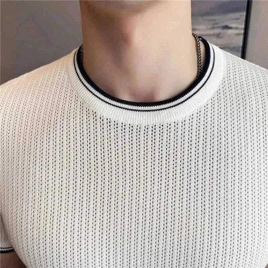 stretch cotton blend t-shirt | slim fit mens t-shirt | breathable knitted fabric | energy saving