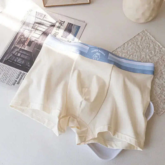 Men's Modal Cotton Boxer Briefs Cartoon Rabbit Print Mid-Rise Meifu Market