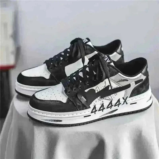 Men's Distressed Graffiti High-Top Skateboard Shoes | Urban Street Sneakers