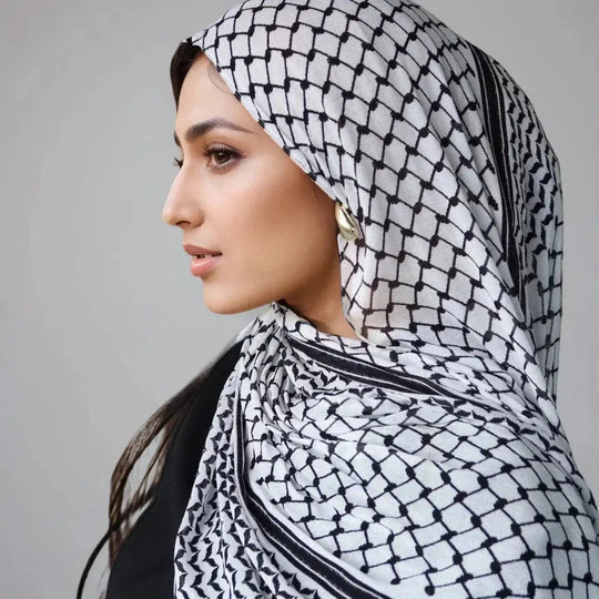 lightweight chiffon scarf | breathable plaid shawl | large square scarf | energy saving