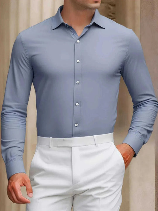 wrinkle-resistant fabric | long sleeve casual shirt | lightweight summer shirt | ultrasonic cleaning