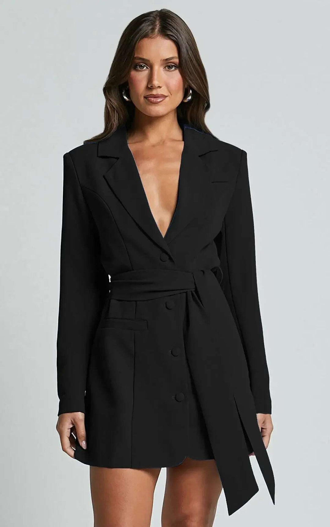 Women's Lace Up Long Sleeve Coat Slim Fit Mid-Length Jacket Meifu Market