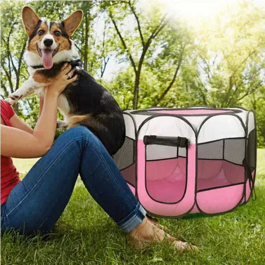 Portable Foldable Pet Fence Sports Pen Dog House Style1 - texture and material detail