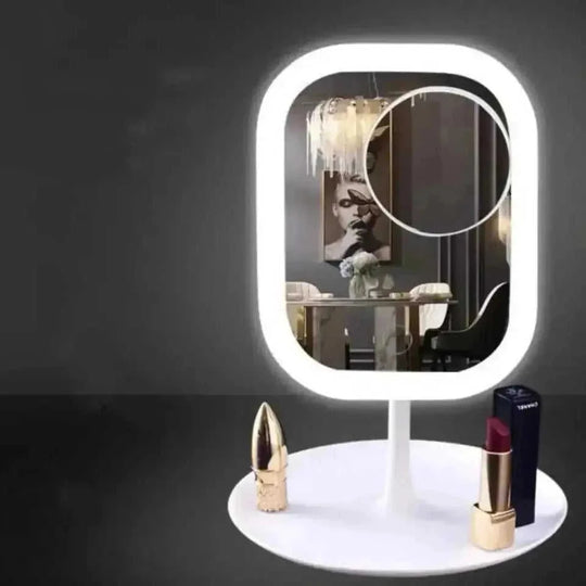 lighted makeup mirror with bulbs | adjustable brightness vanity mirror | desktop dressing table mirror | ultrasonic cleaning