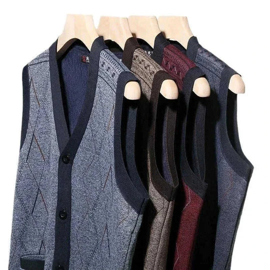 merino wool sweater vest | slim fit waistcoat men | lightweight cardigan for layering | ultrasonic cleaning